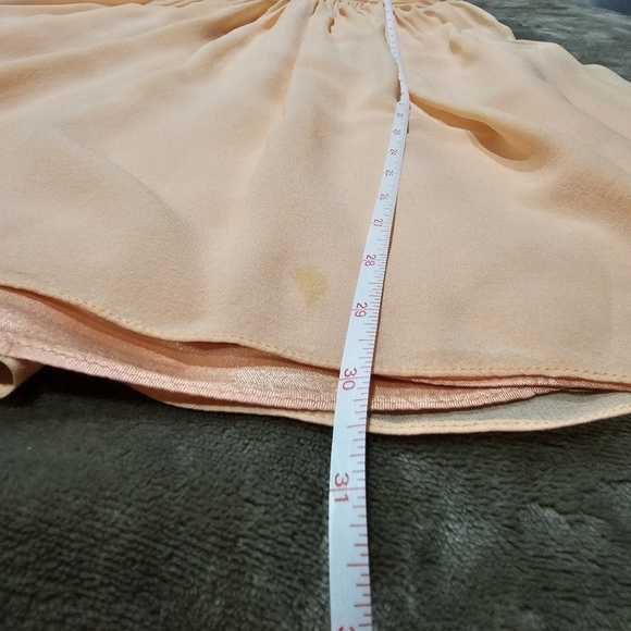 DONNA MORGAN Tube Dress | Coral Strapless 100% Silk Cinched Top Chiffon Mini - Picture 17 of 17